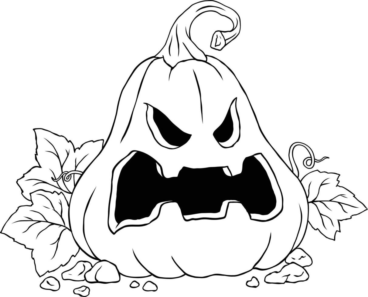 calabaza de halloween de miedo vector