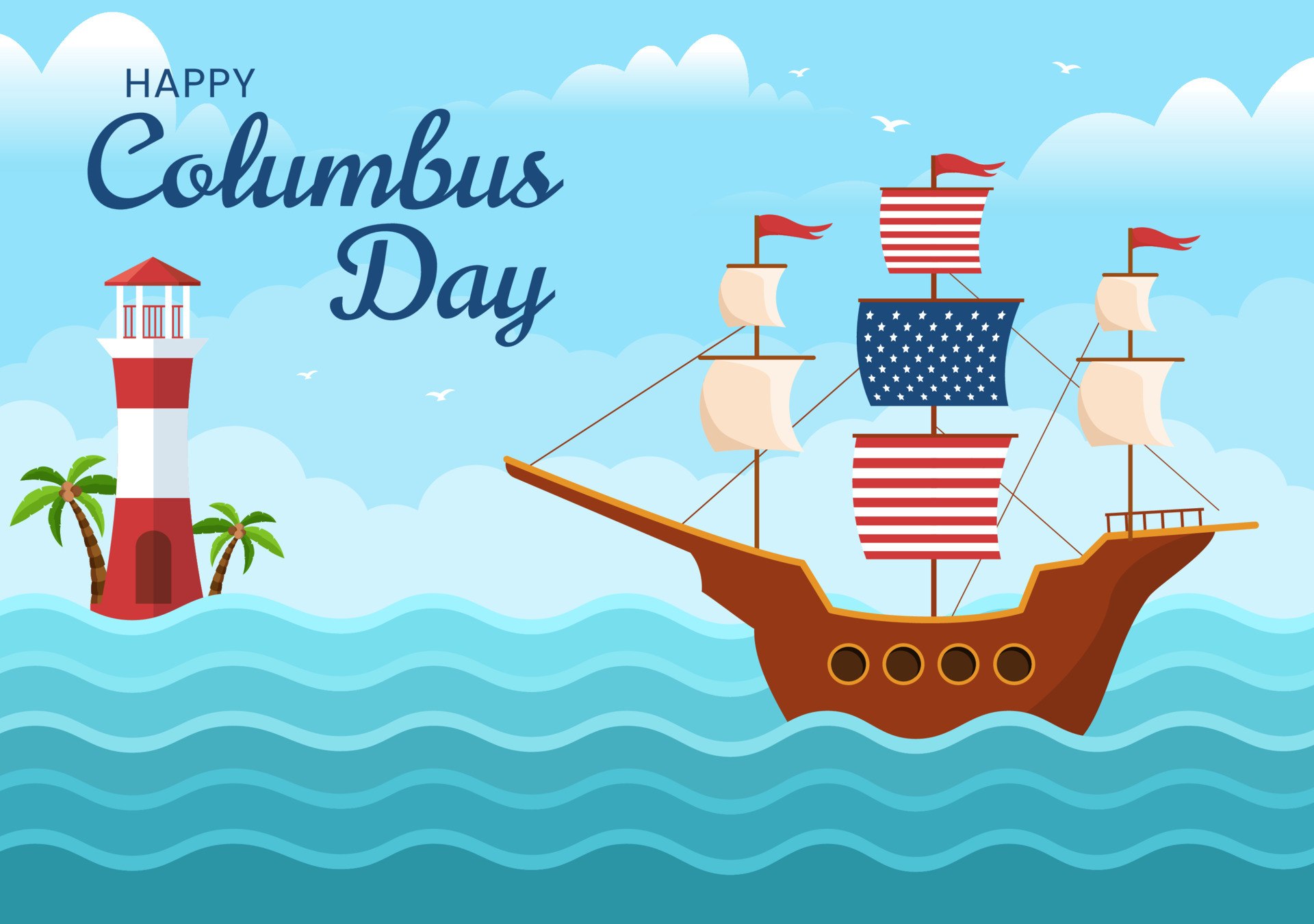 happy-columbus-day-national-holiday-hand-drawn-cartoon-illustration