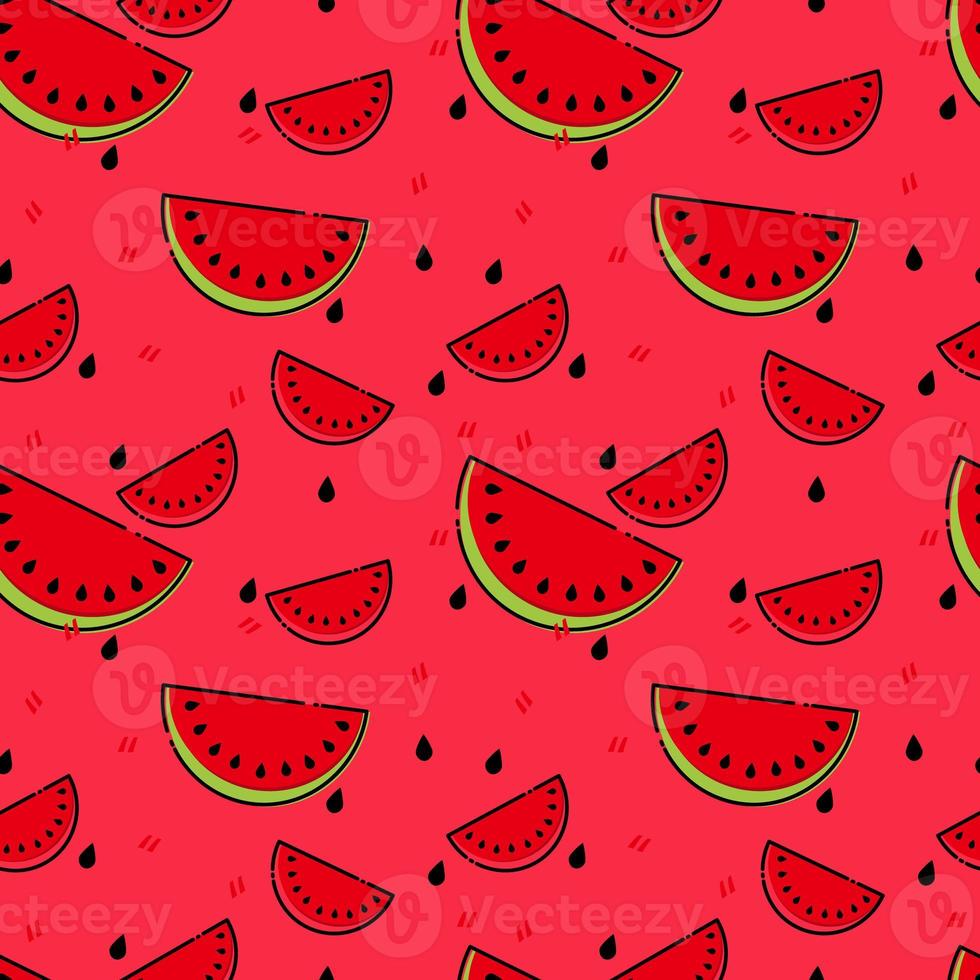 Fresh watermelon seamless pattern background for tropical summer wallpaper template vector photo