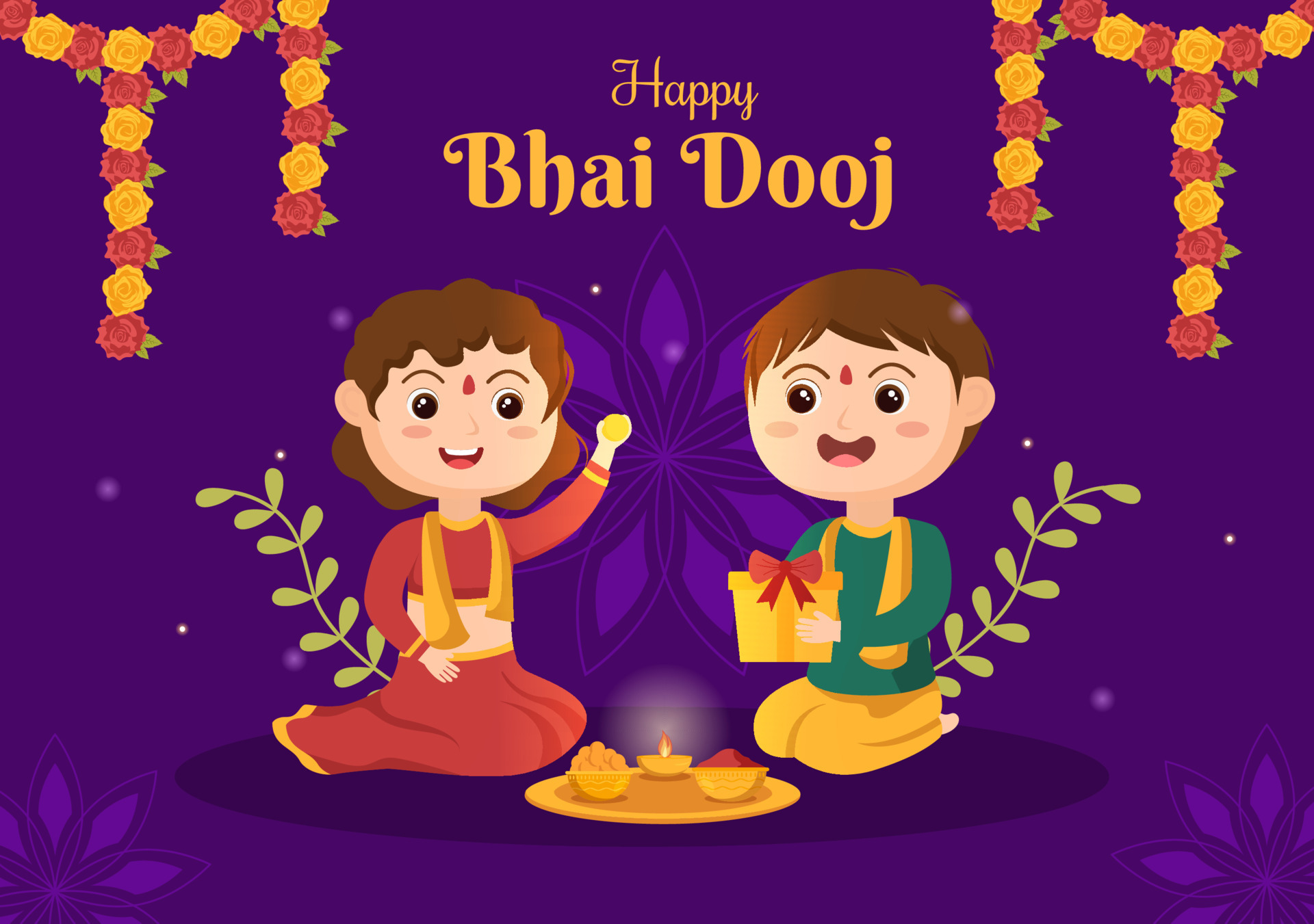Happy Bhai Dooj Indian Festival Celebration Hand Drawn Cartoon Illustration of Sisters Pray for Brothers Protection with a Dot on His Forehead 10606992 Vector Art at Vecteezy Happy Bhai Dooj Indian Festival Celebration Hand Drawn Cartoon Illustration of Sisters Pray for Brothers Protection with a Dot on His Forehead 10606992 Vector Art at Vecteezy