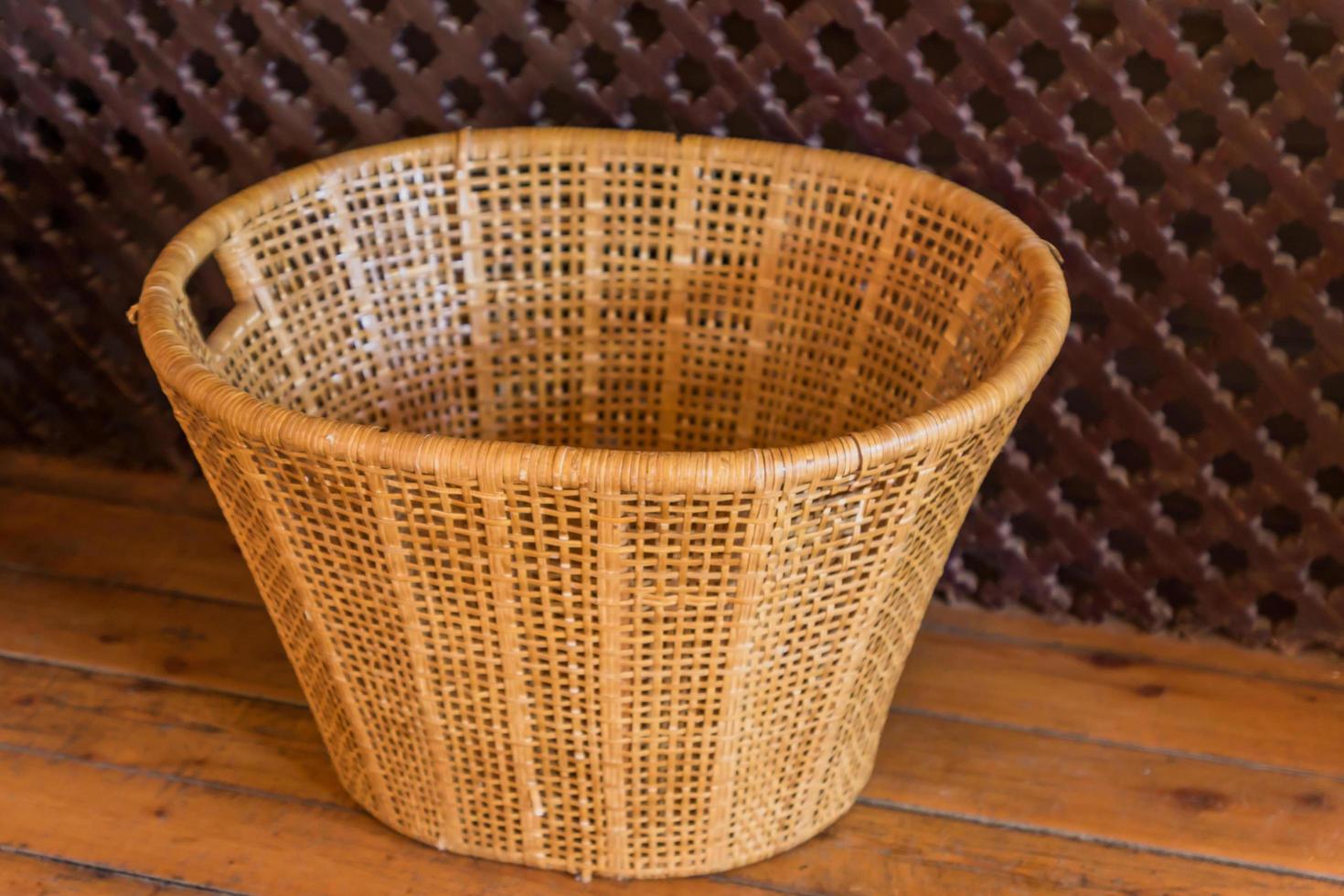 close up of empty basket on a table photo