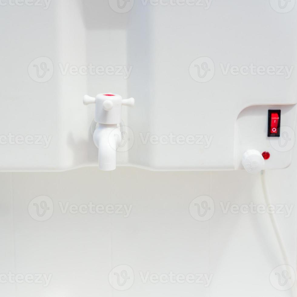 Close up of plastic mobile faucet for camping photo