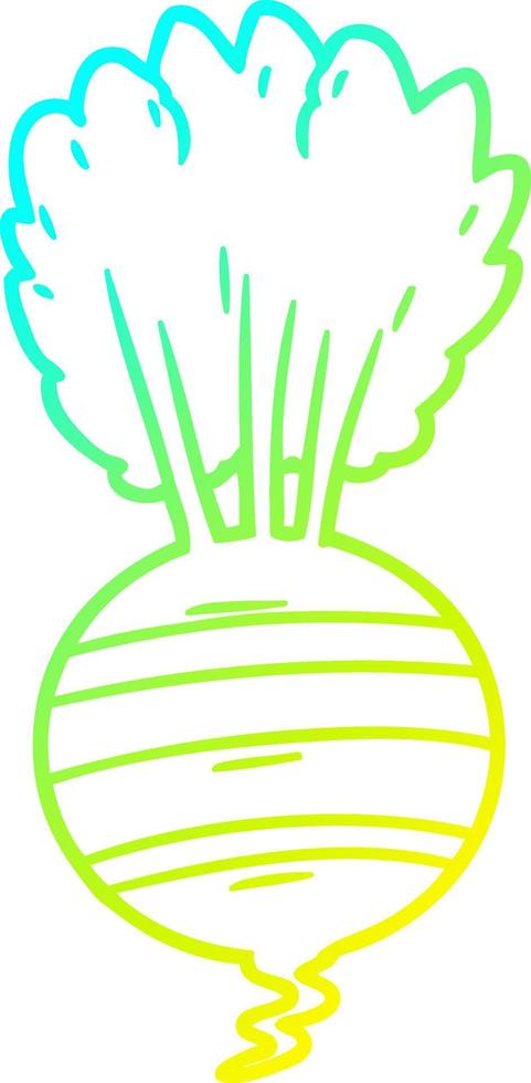cold gradient line drawing cartoon root vegetable vector