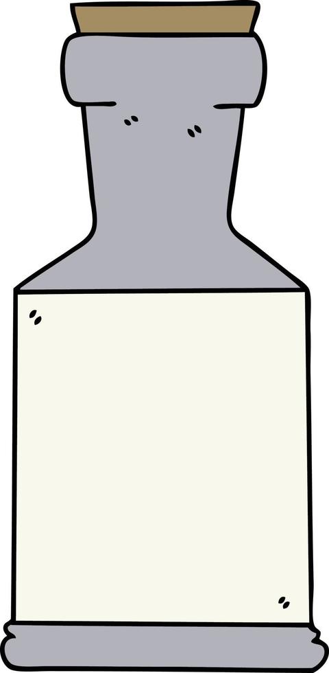 quirky hand drawn cartoon potion bottle vector