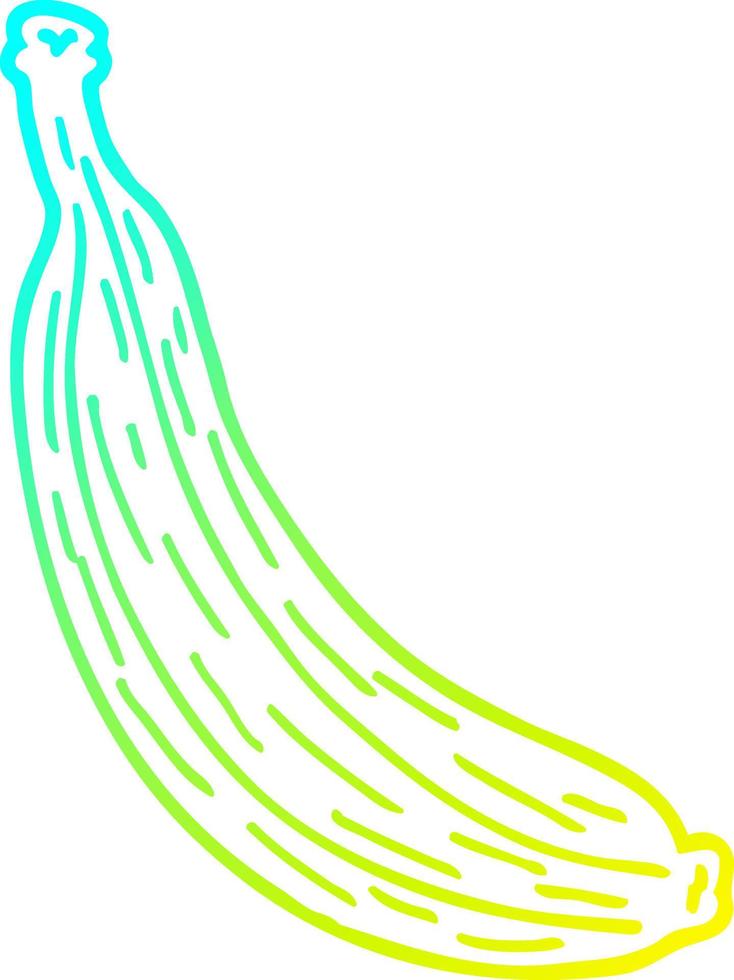 cold gradient line drawing cartoon yellow banana vector