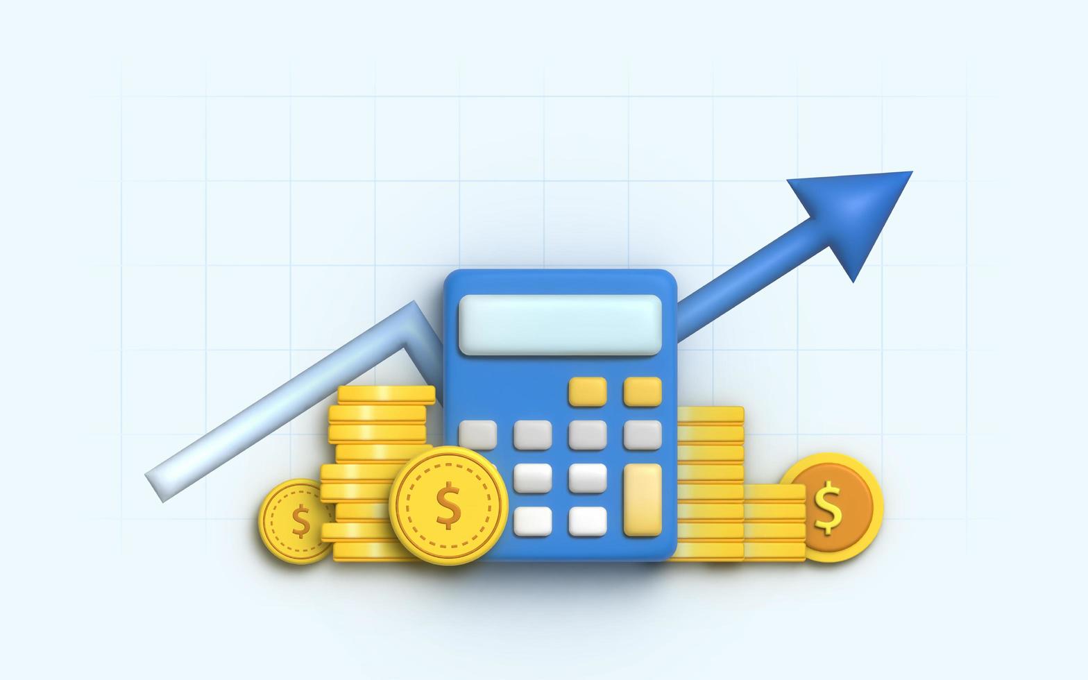 3D Illustration financial management concept and investment, photo