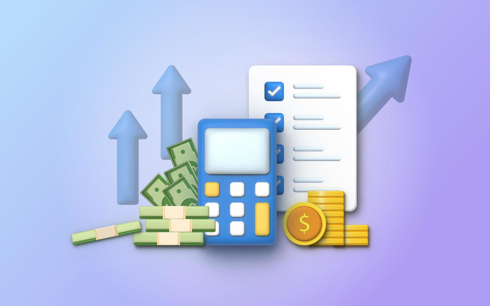 3D Illustration financial management concept and investment, photo