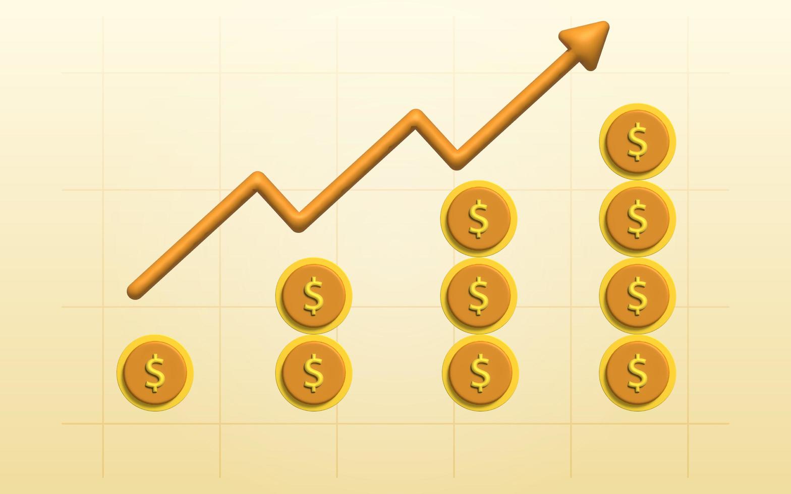 3D Illustration financial management concept and investment, photo