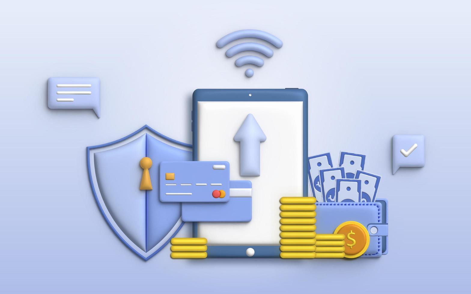 3D Illustration financial management concept and investment, photo