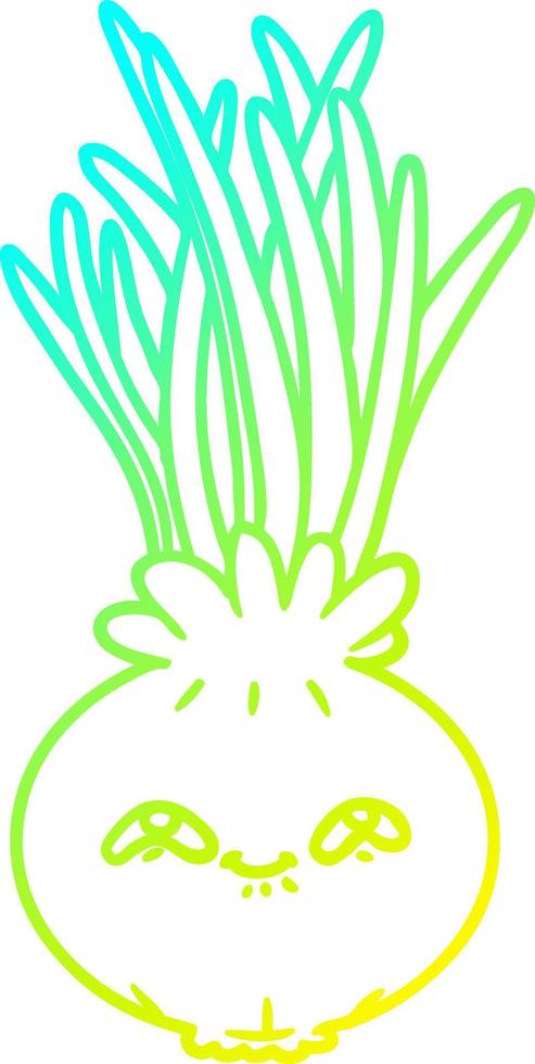 cold gradient line drawing cartoon onion vector