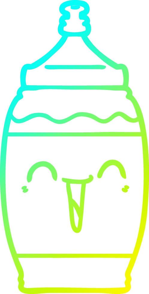 cold gradient line drawing cartoon happy sports drink vector