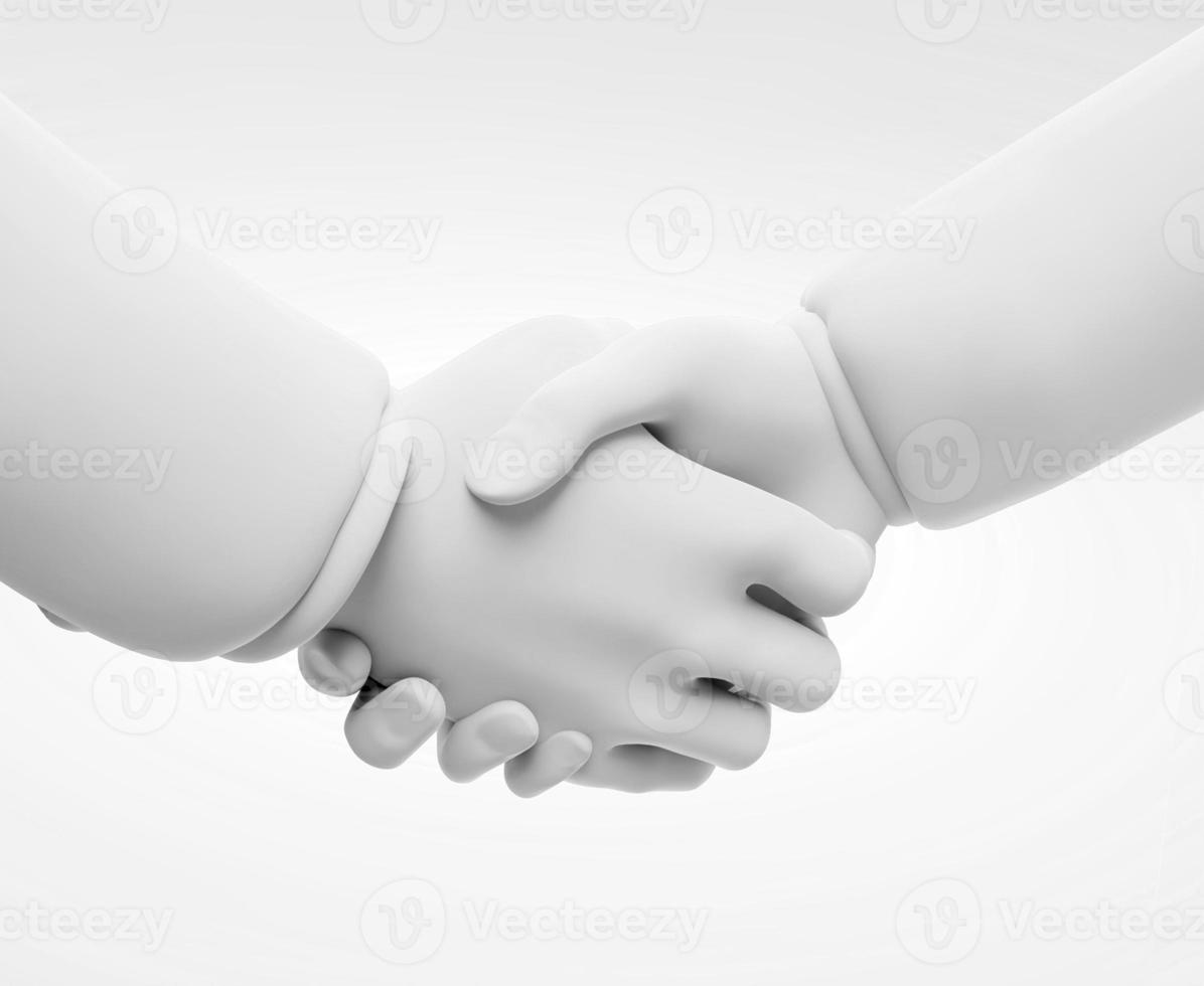 Two business men shaking hands. 3d render photo