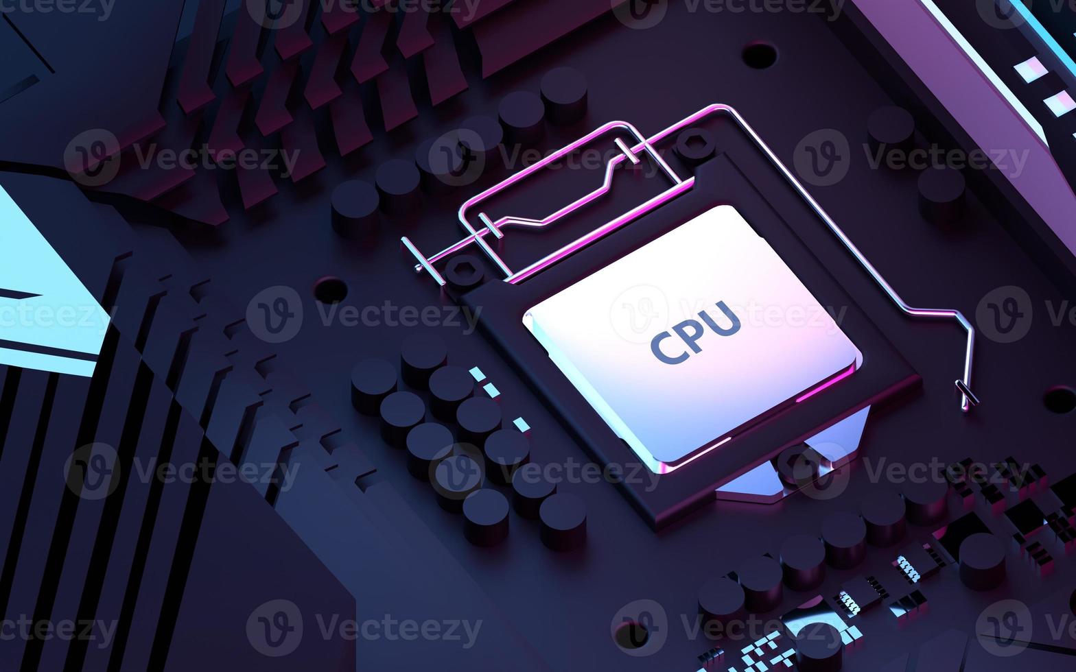 Central Computer Processors CPU concept - 3d render photo