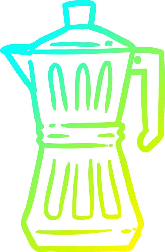 cold gradient line drawing espresso maker vector