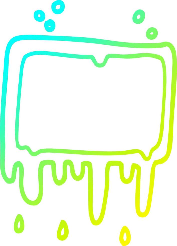 cold gradient line drawing cartoon dripping banner vector
