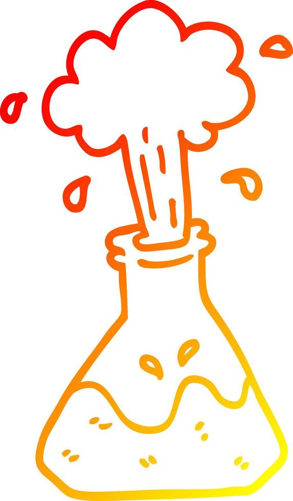 warm gradient line drawing cartoon exploding chemical set vector