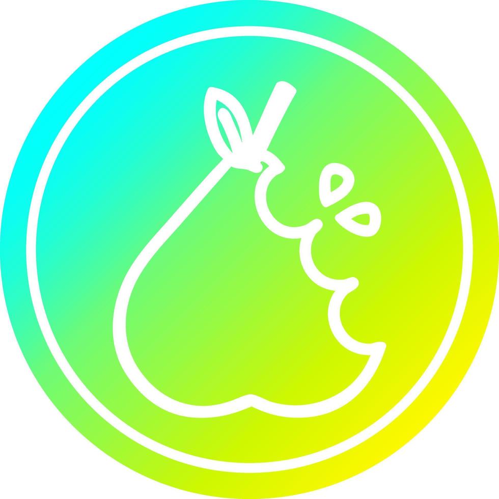 juicy pear circular in cold gradient spectrum vector