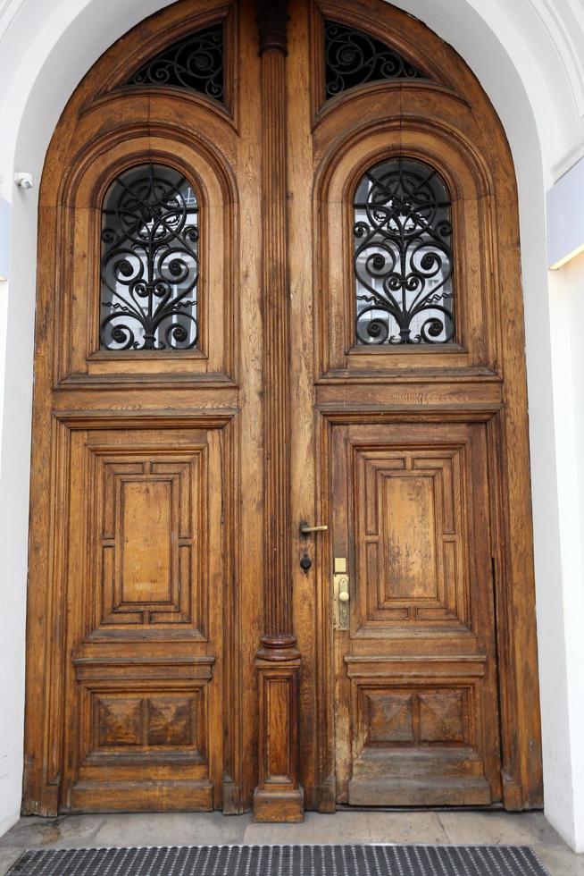 Tel Aviv July 20, 2019. Architectural design element of a door for entering and exiting a building photo