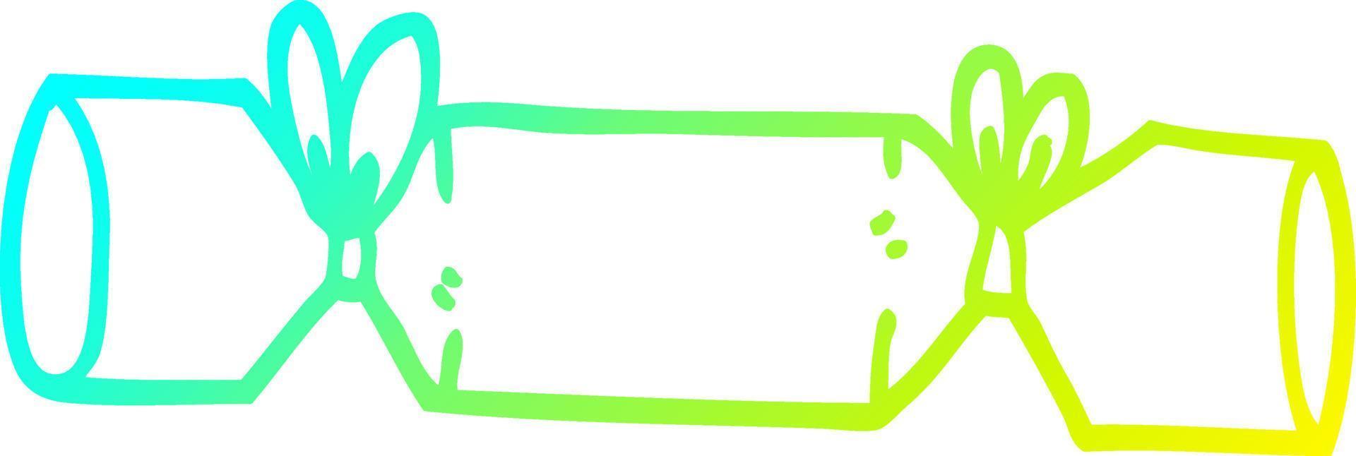 cold gradient line drawing cartoon cracker vector