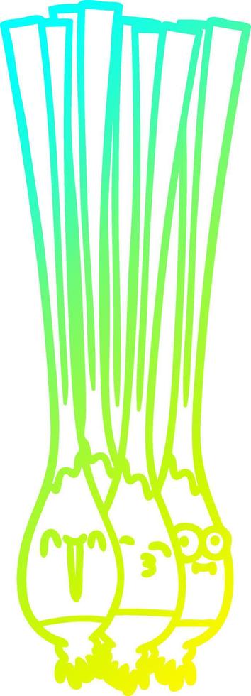 cold gradient line drawing spring onions vector