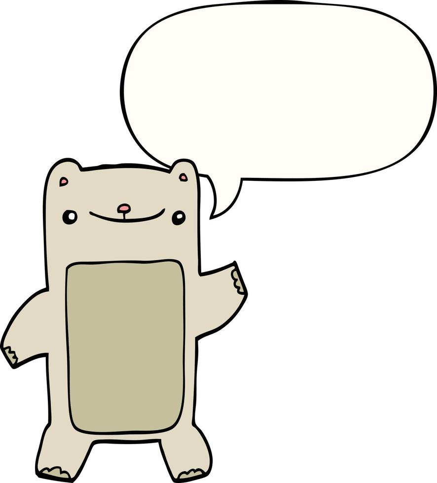 cartoon teddy bear and speech bubble vector