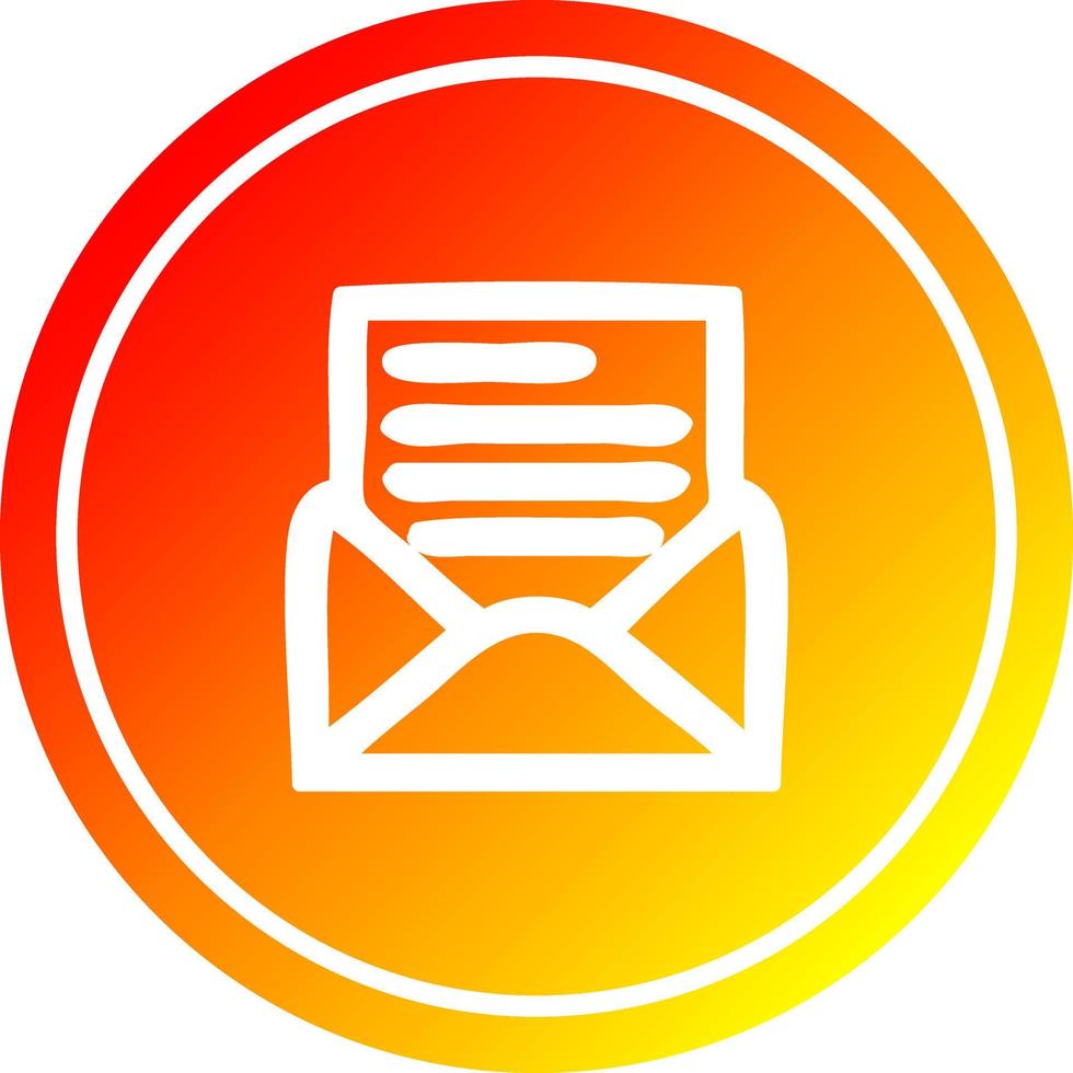 envelope letter circular in hot gradient spectrum vector