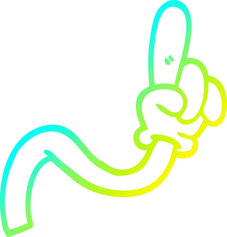cold gradient line drawing cartoon hand gesture vector