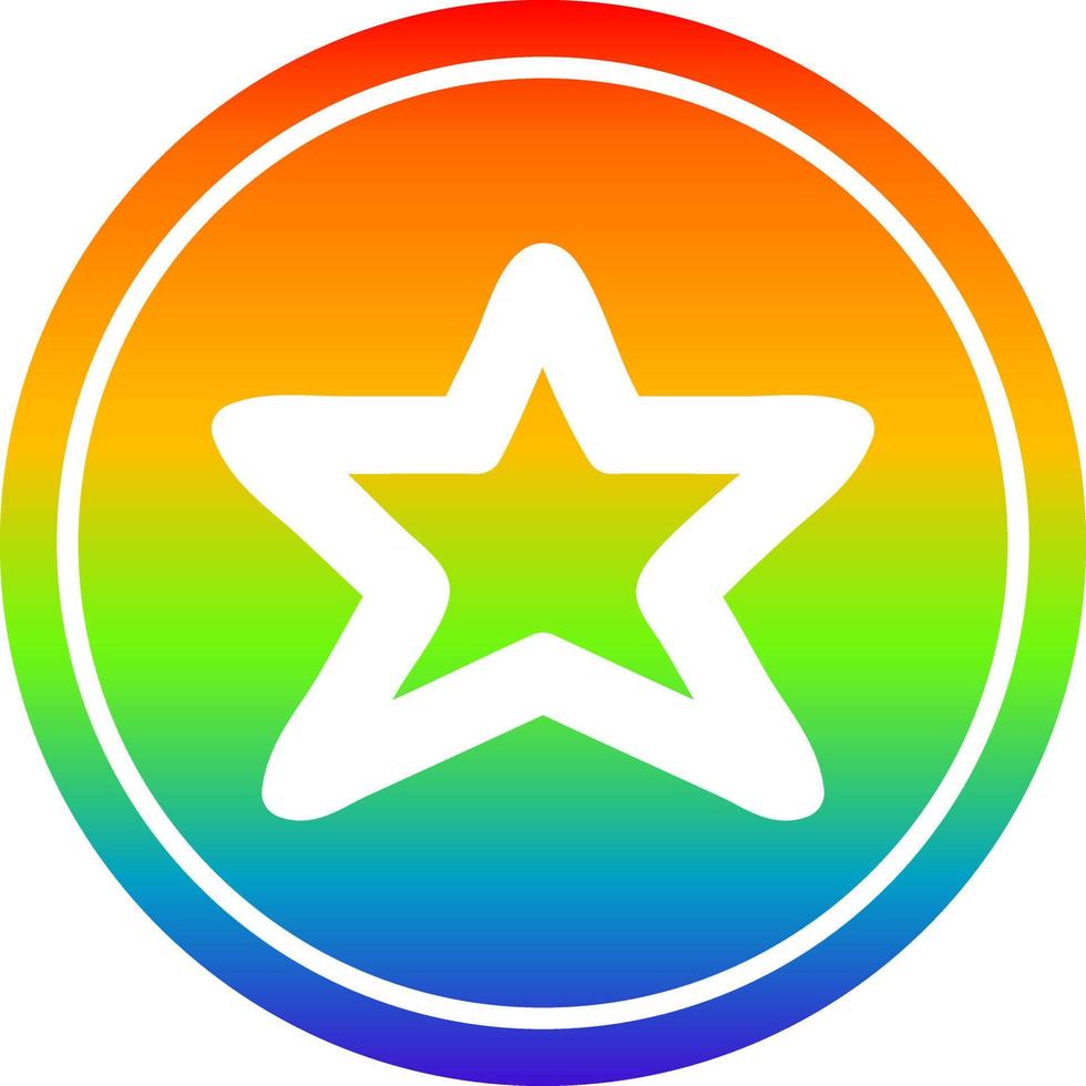 star shape circular in rainbow spectrum vector