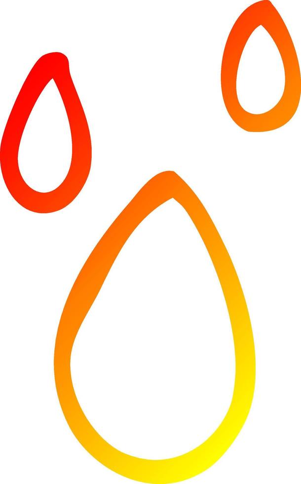 warm gradient line drawing cartoon water drips vector