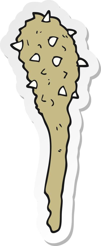 sticker of a cartoon stone age club vector