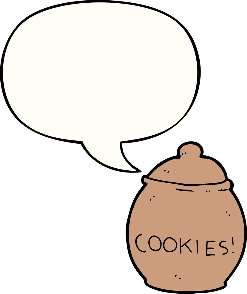 cartoon cookie jar and speech bubble vector