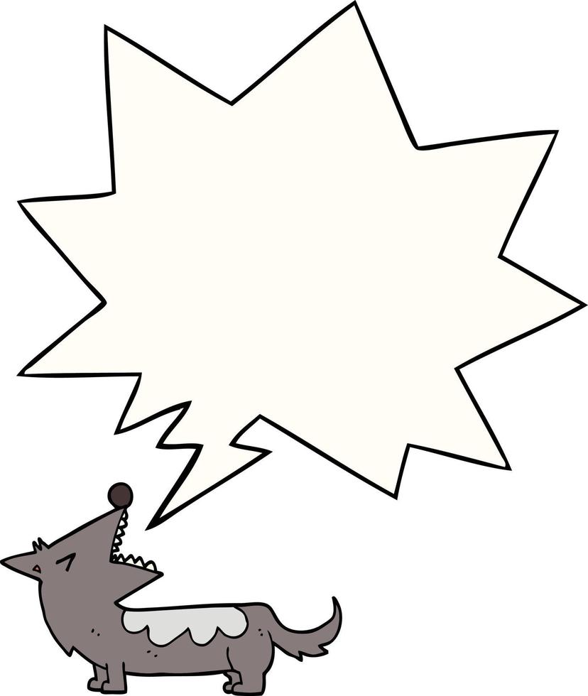 cartoon dog and speech bubble vector