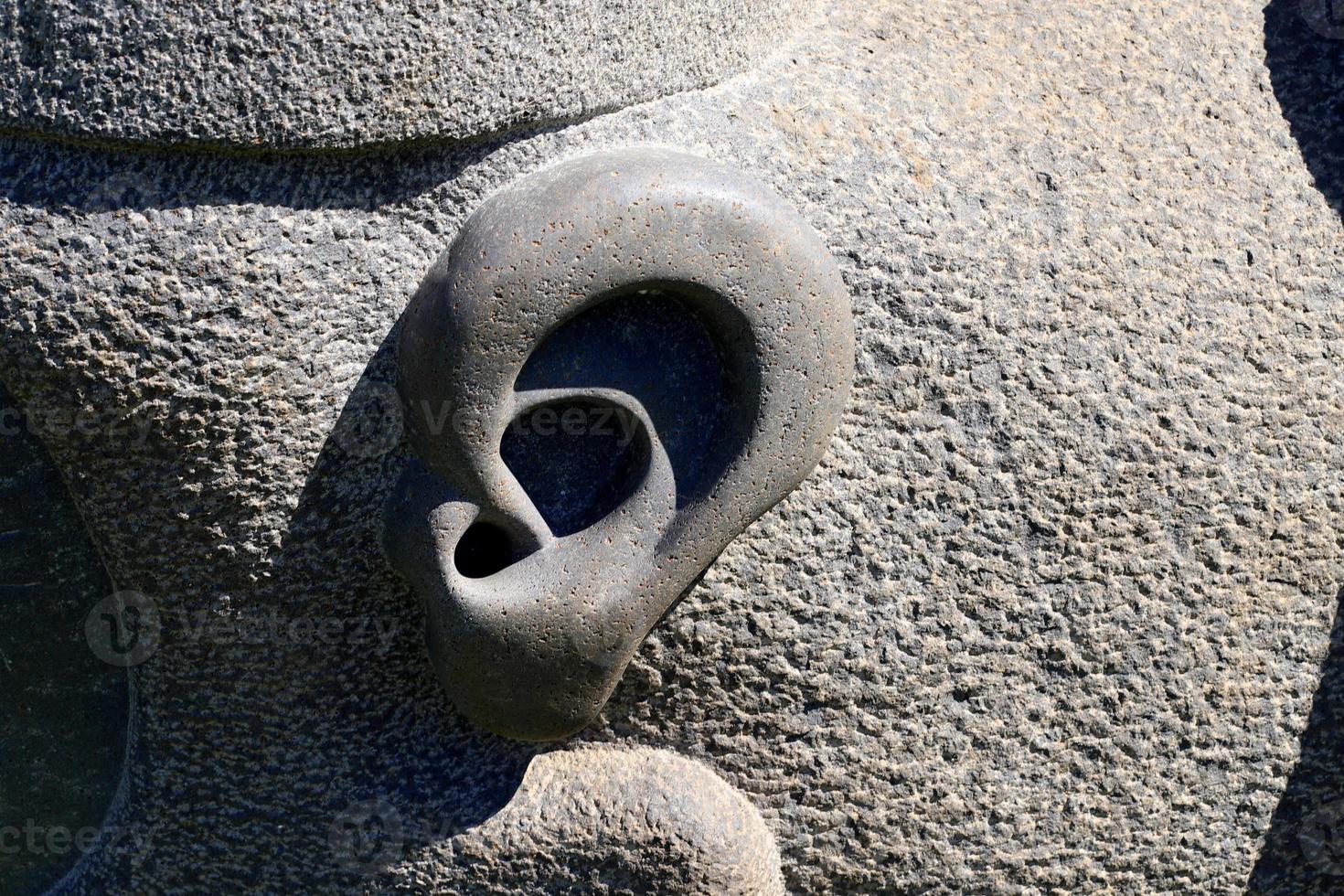 Texture of rocks and stones in a city park in Israel. photo