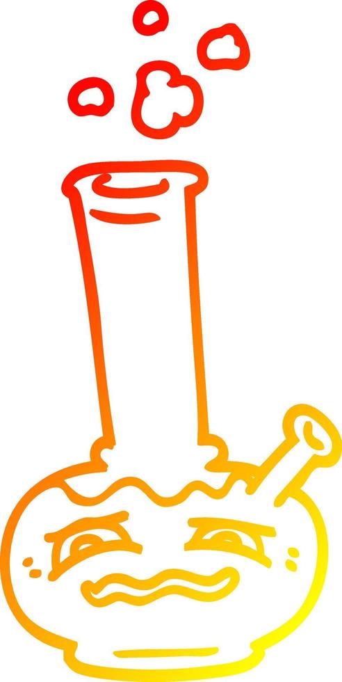 warm gradient line drawing cartoon bong vector