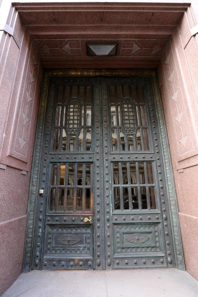 Tel Aviv July 20, 2019. Architectural design element of a door for entering and exiting a building photo