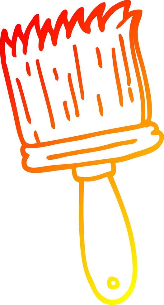 warm gradient line drawing cartoon paint brush vector