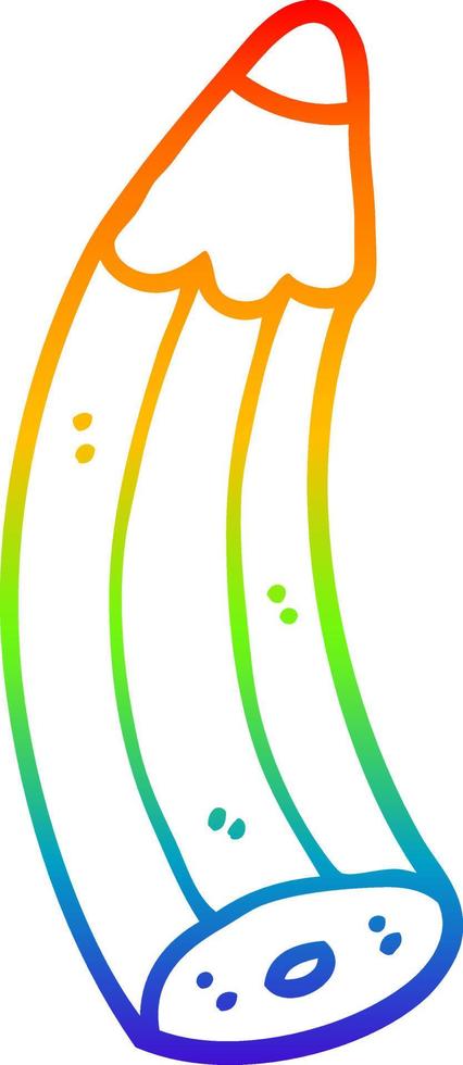 rainbow gradient line drawing cartoon pencil vector