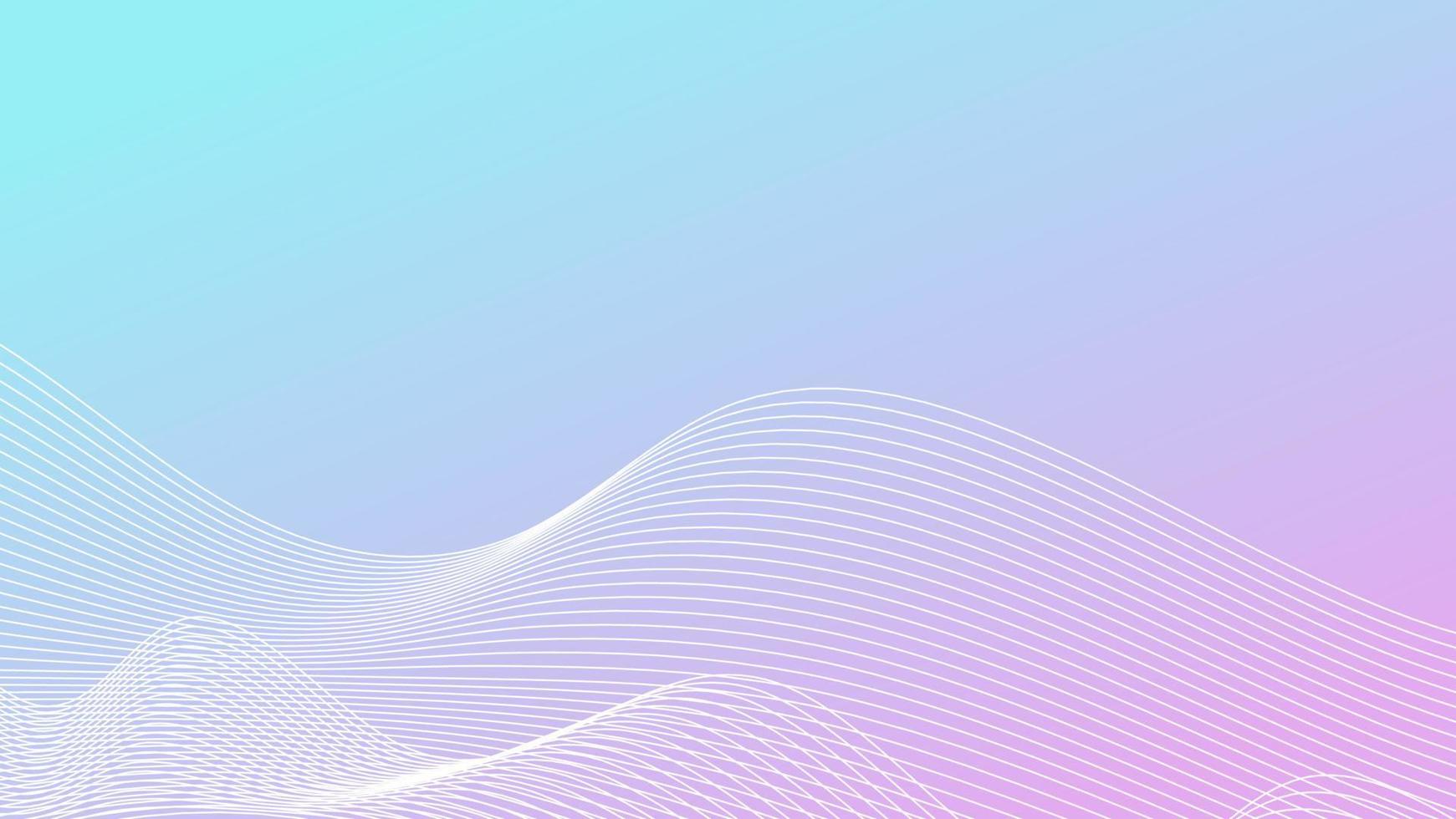 abstract smooth curve line on blue and pink gradient lighting color background vector