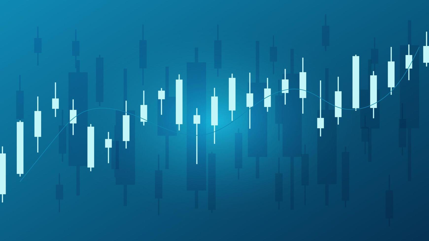 candelabro con gráfico de barras e indicador de línea que muestra el precio de las acciones o el beneficio de la inversión financiera. concepto de fondo de gestión de planificación empresarial vector