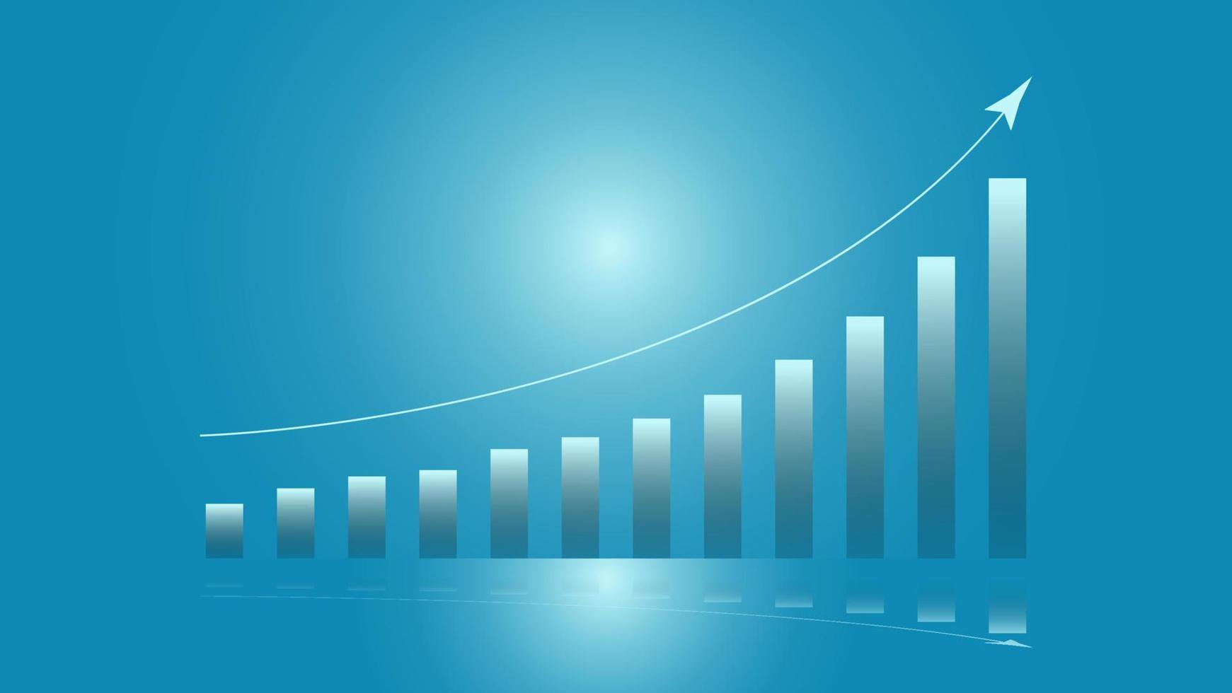 el gráfico de barras muestra el rendimiento empresarial y la eficacia financiera en un fondo azul oscuro vector