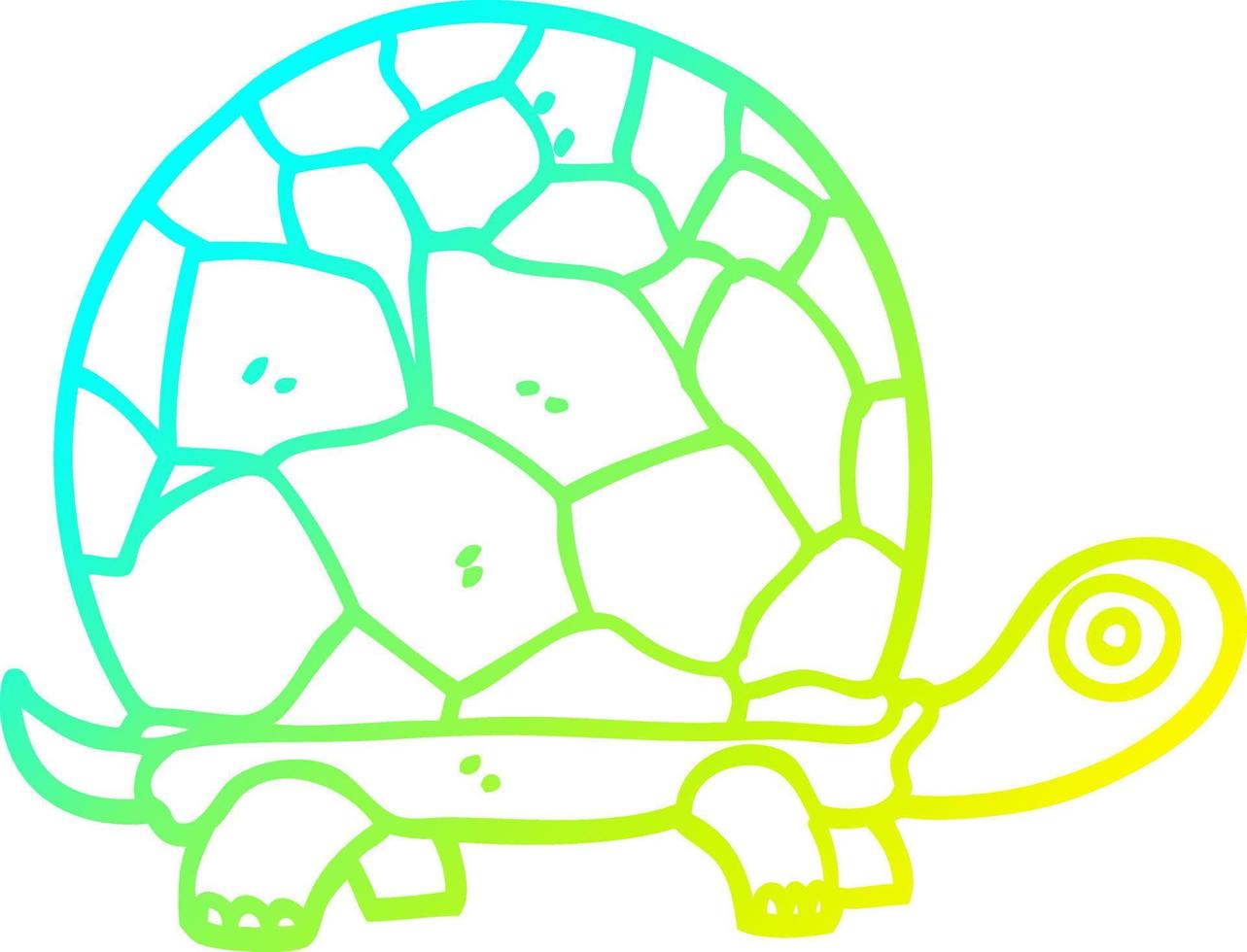 cold gradient line drawing cartoon tortoise vector