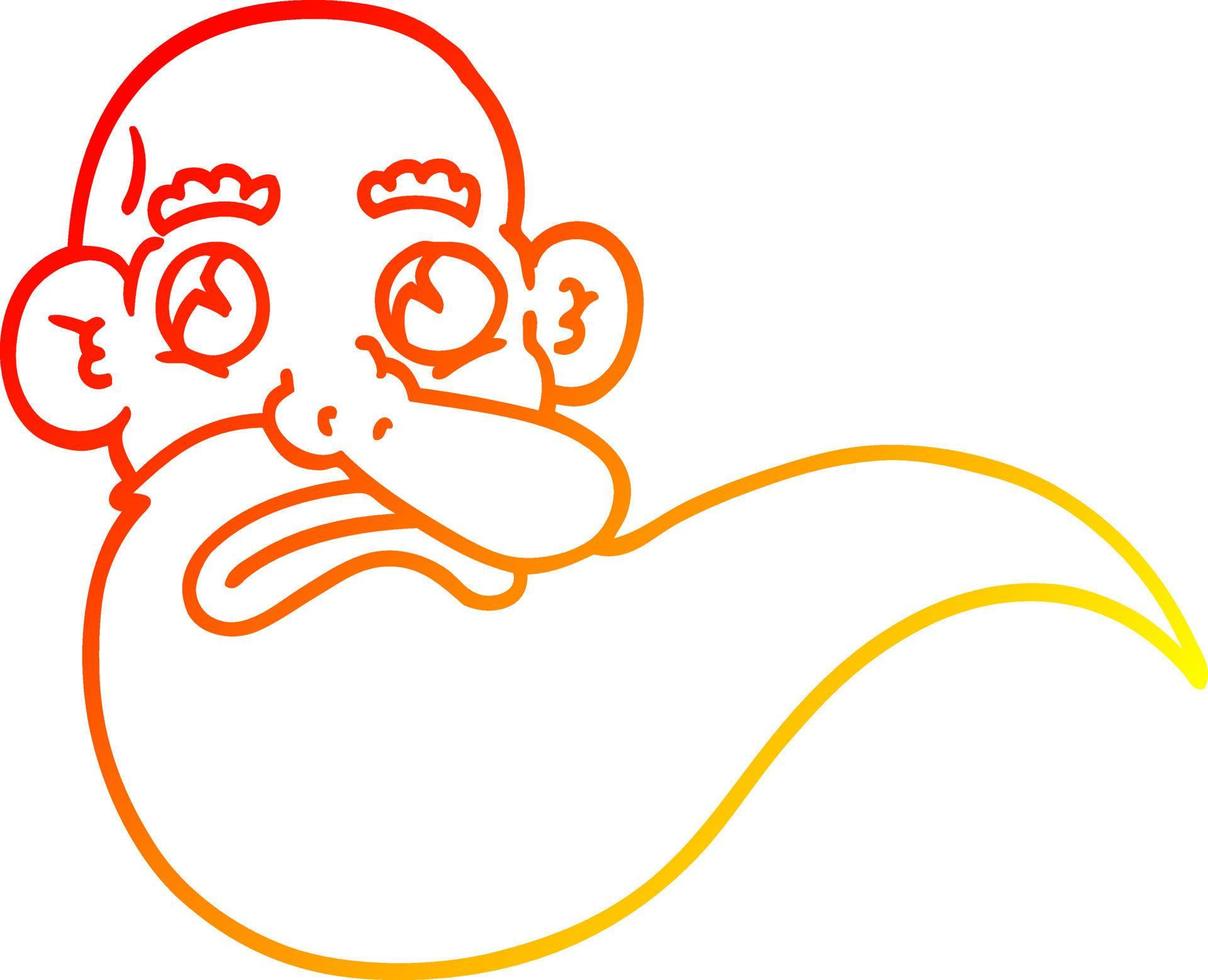 warm gradient line drawing cartoon grumpy old man vector
