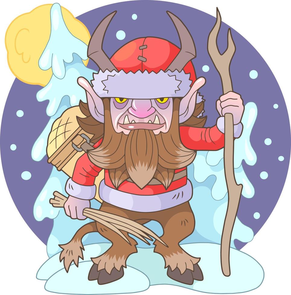 christmas monster krampus vector