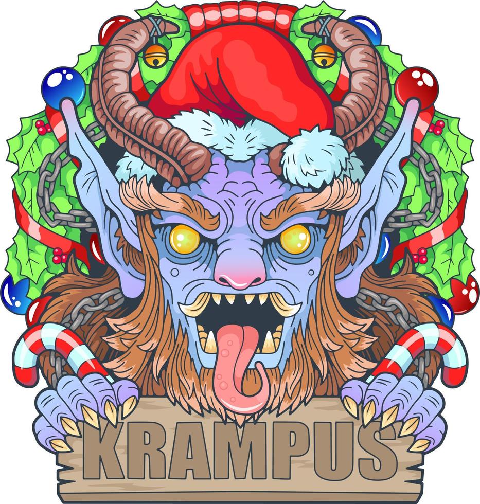 christmas monster krampus vector