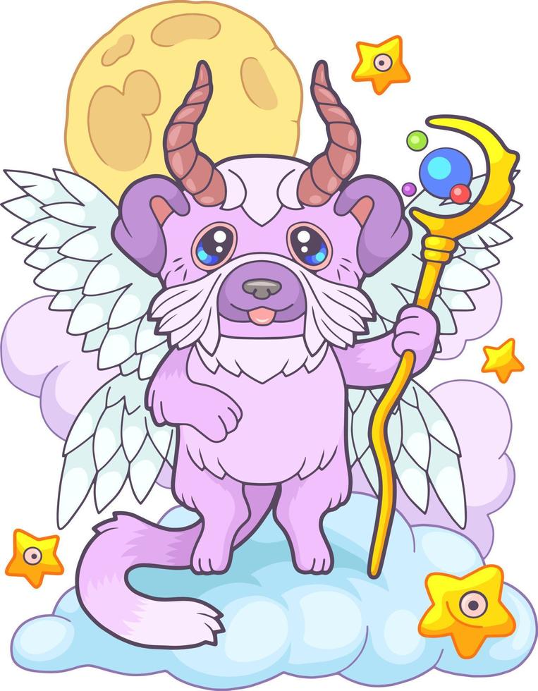 cute magic dog vector