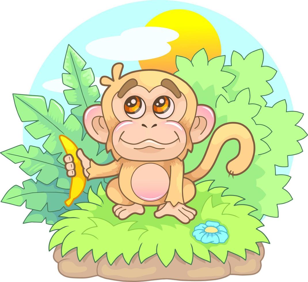 cute little monkey vector