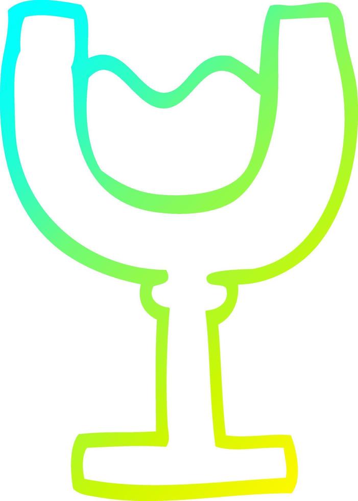 cold gradient line drawing cartoon glass of wine vector