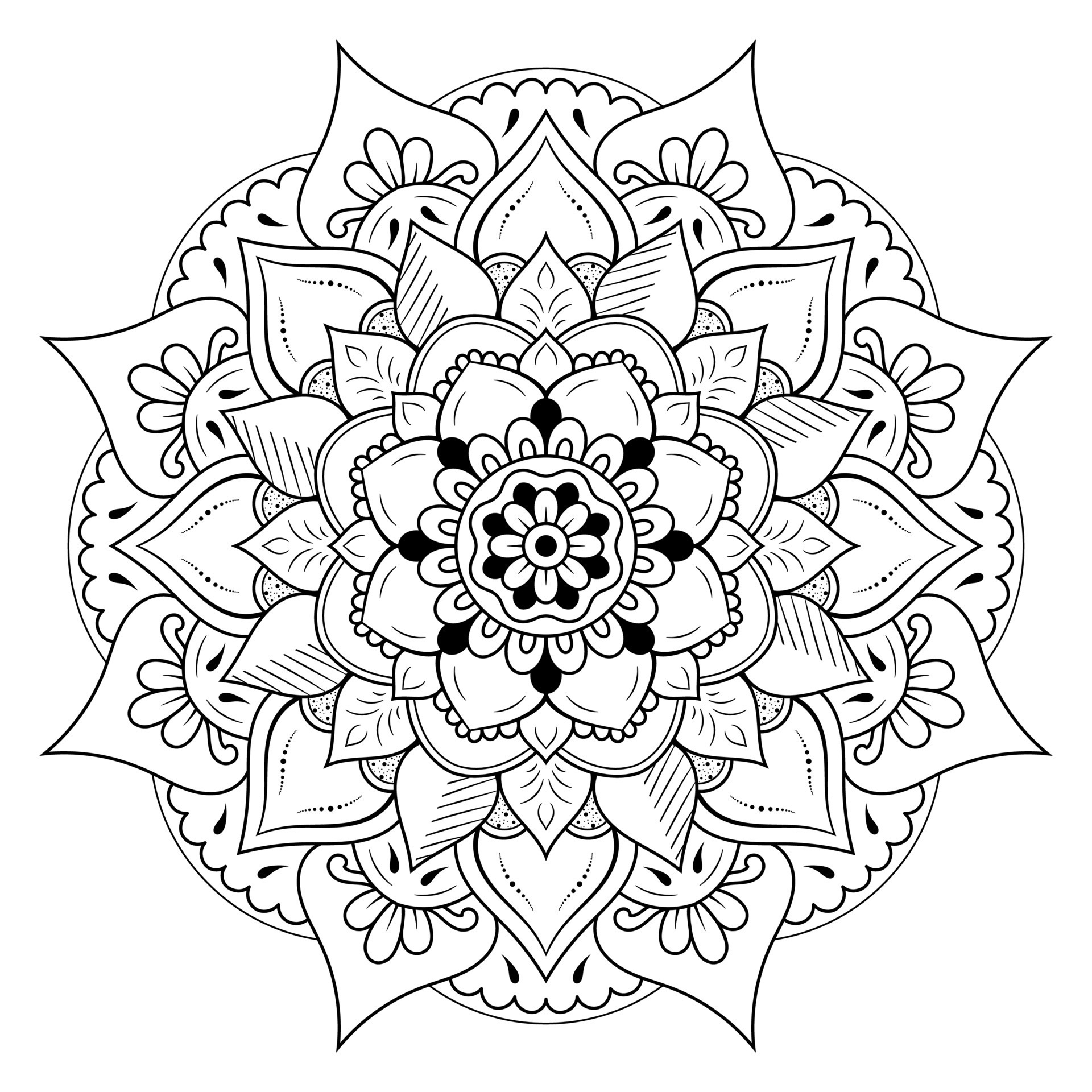 Advanced Mandala Coloring Pages Printable
