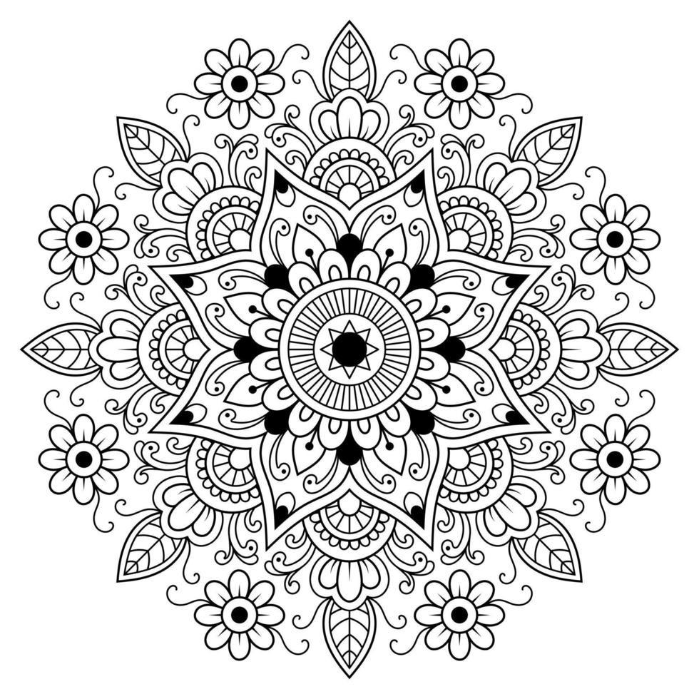 Floral seamless pattern luxury mandala coloring book. vector