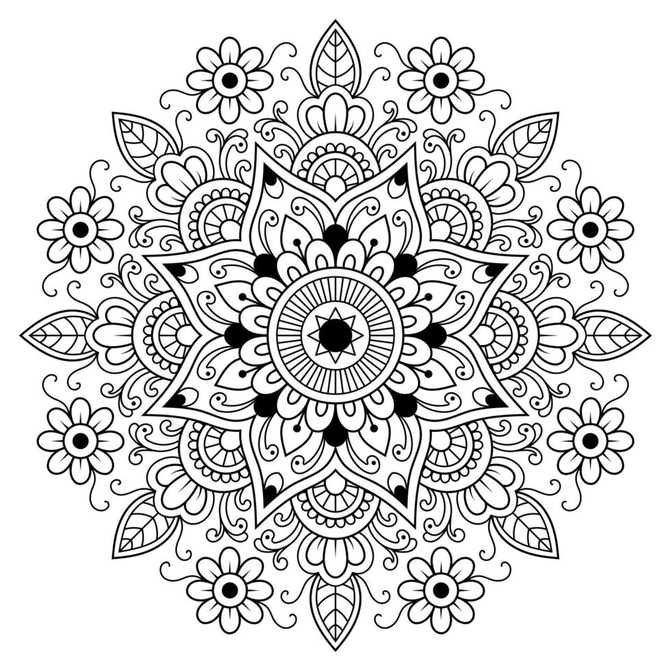 libro de colorear de mandala de lujo de patrones sin fisuras florales. vector